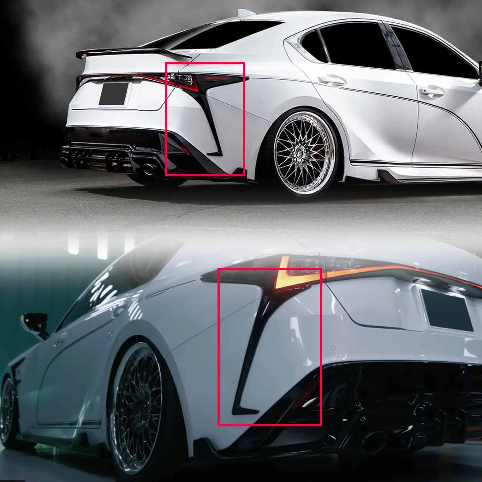For 2021-2025 Lexus IS300 IS350 Base V-Style Painted Black Front Bumper Lip 3pcs | UK