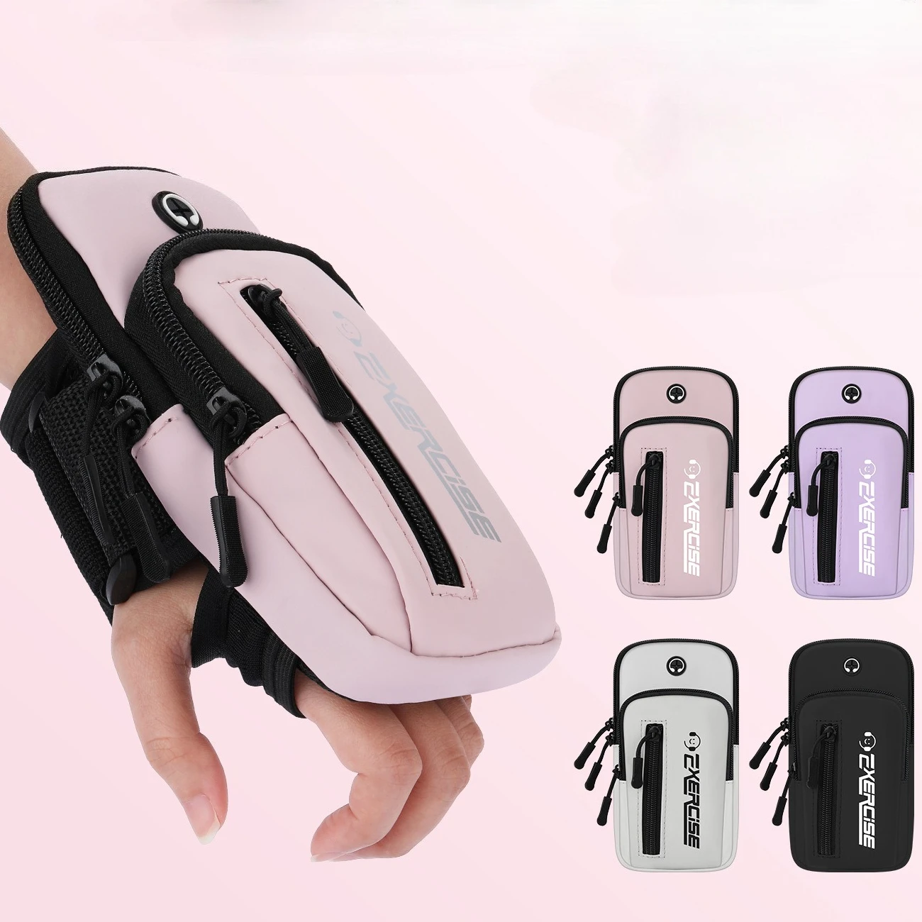 Haissky Multifunctional Wrist Running Bag with Zipper for Outdoor Fitness and Cycling