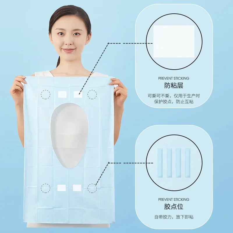 일회용 방수 변기 스티커, 풀 커버리지, 스틱 온, 욕실, 여행 필수품, 스퀘어, 팩당 10 개