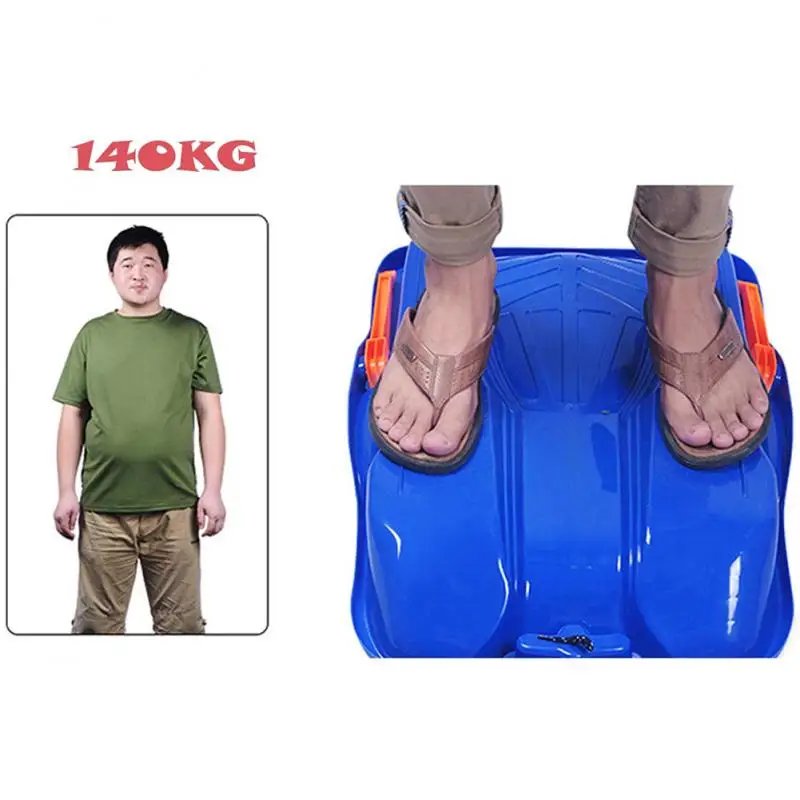 Downhill Sprinter Plastic Snow Sled Toboggan Snow Sled 2Handles Kid Grass Toboggan Sand Slider Luge for Winter Sport