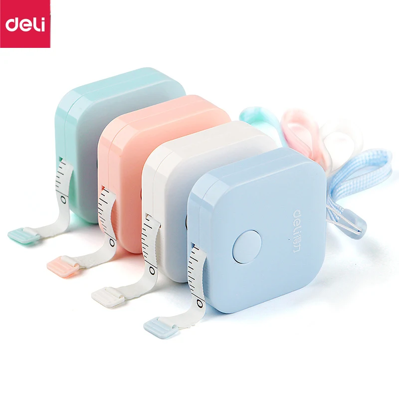 Deli Measuring Tape 1.5M Portable Leather Soft Ruler Double Scale (CM/Inch) for Office School Home Stationery Supplies