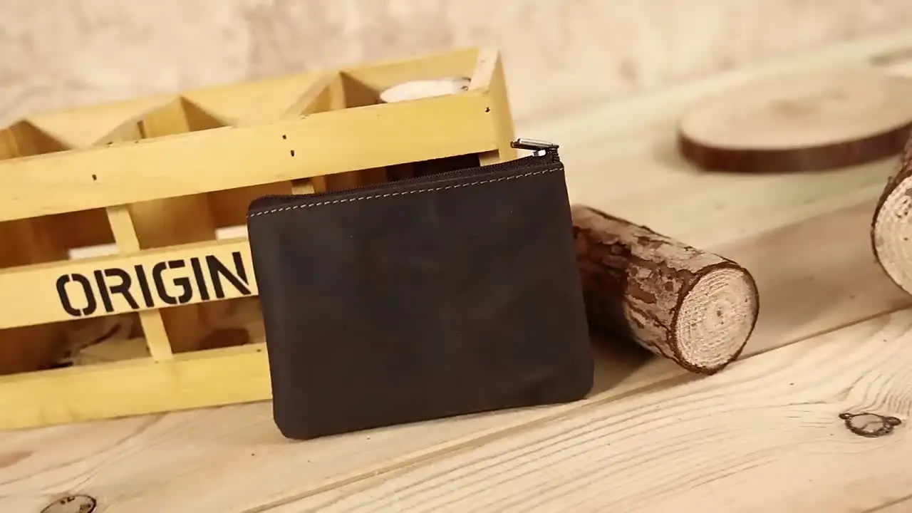 Vintage Crazy Horse Leather Men Coin Purse Genuine Leather Zipper Coin  Wallet Retro Key Holder Small Money Bag Clutch Bag Short