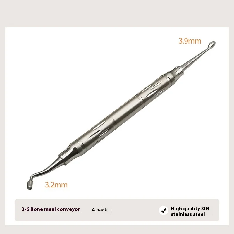 Implant bone meal filler conveyor compaction extrusion tool bone spoon grinding collection scraper