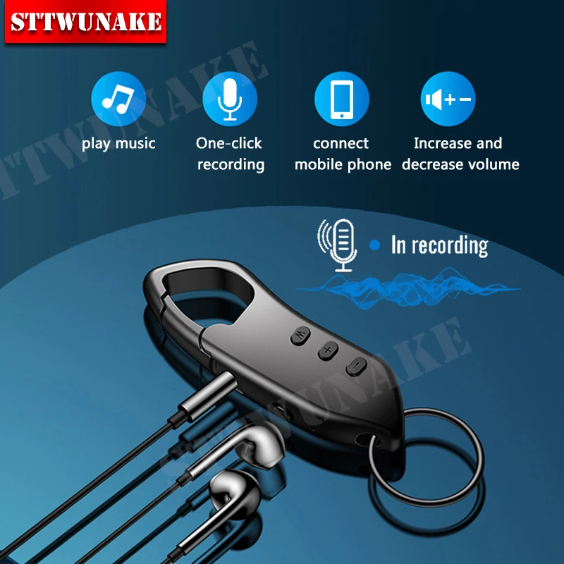 

Voice Recorder Keychain Mini Activated Recording Small Dictaphone Professional Digital Micro Audio Sound Record Player