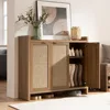 Shoe Storage Cabinet, 30 Pairs Rattan Shoe Cabinet Storage for Entryway, 6-Tier 41" Tall Shoe Cabinet Storage, 4