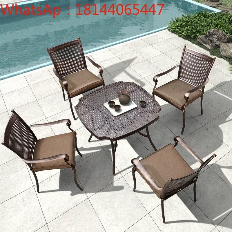 

Outdoor cast aluminum tables and chairs courtyard dining balcony leisure garden iron seats