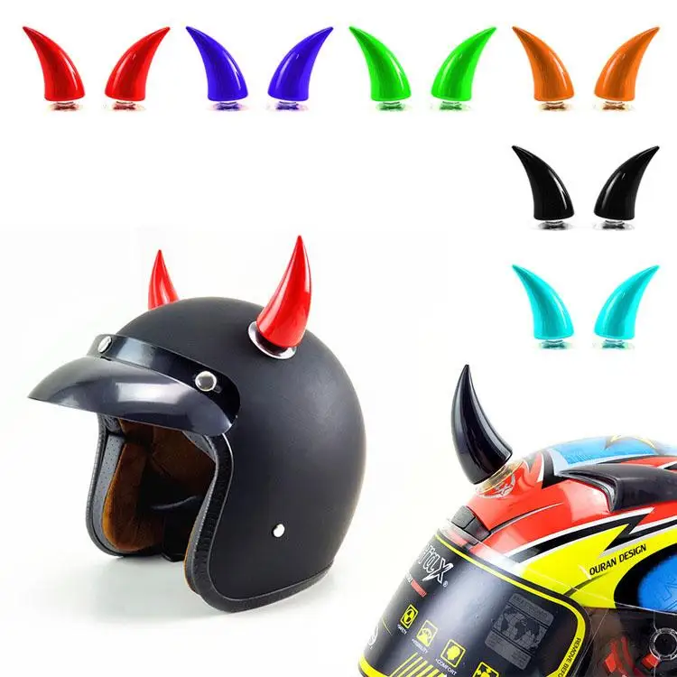 2 horns included Stick on Suction Cup Car Motorcycle Ski Bike Helmet Spike Horns Green 