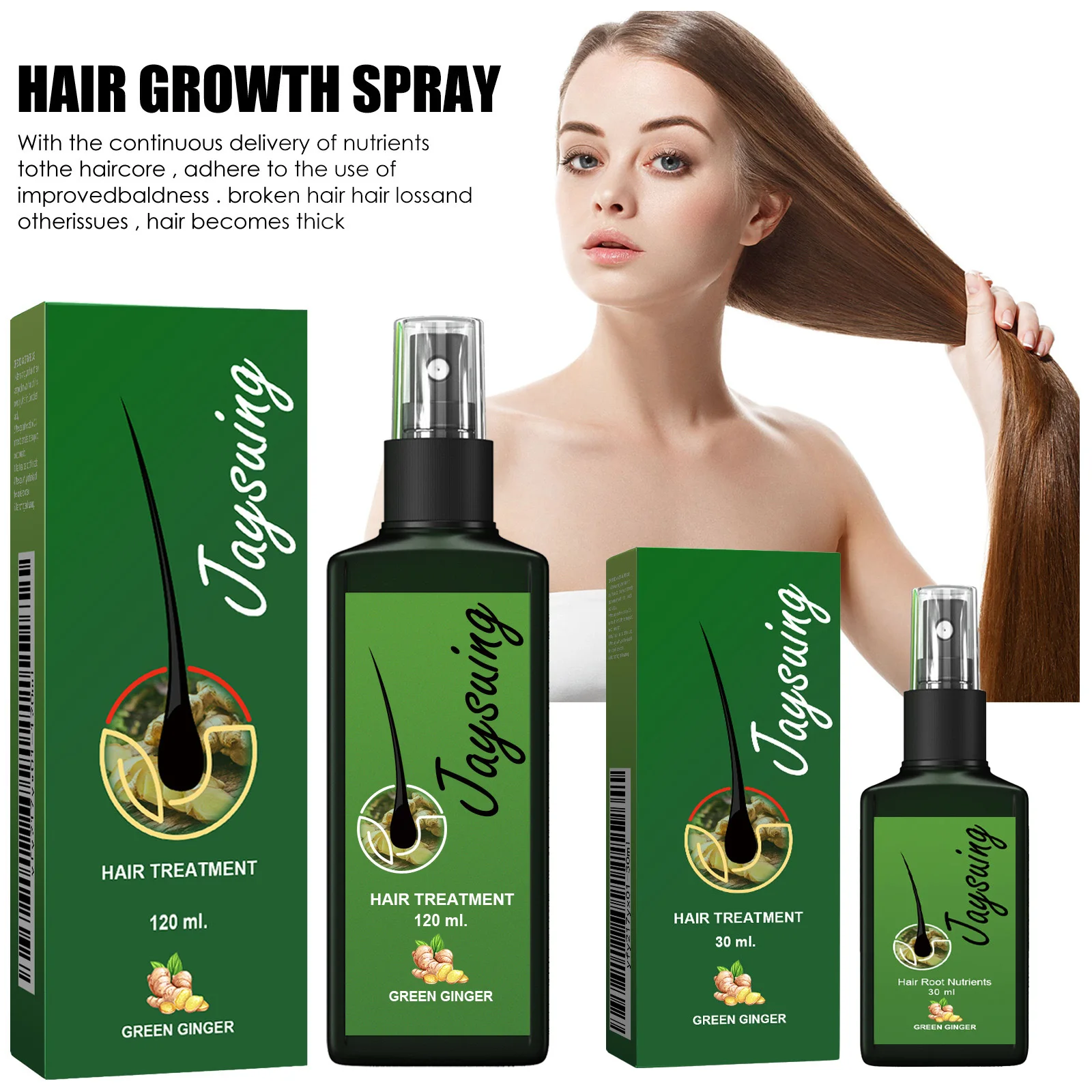 Ginger-Infused Hair Strengthening Serum & Nourishing Scalp Treatment