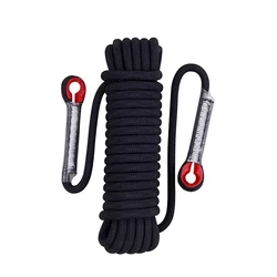 Durable Outdoor Adventure Static Rope for Climbing and Rescue - Multiple Lengths Available (Black)