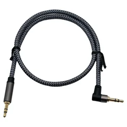 Premium 3.5mm Audio Aux Cable - Male to Male Stereo Cord for Headphones, Laptops, and Music Players (180 to 90 degrees)