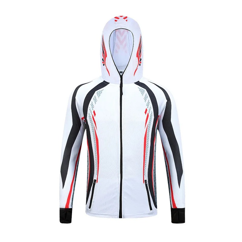 Sunscreen Fishing Suit for Men in Summer, Moisture Absorbing and Breathable Camouflage Hooded Long Sleeved Sun Protection Suit
