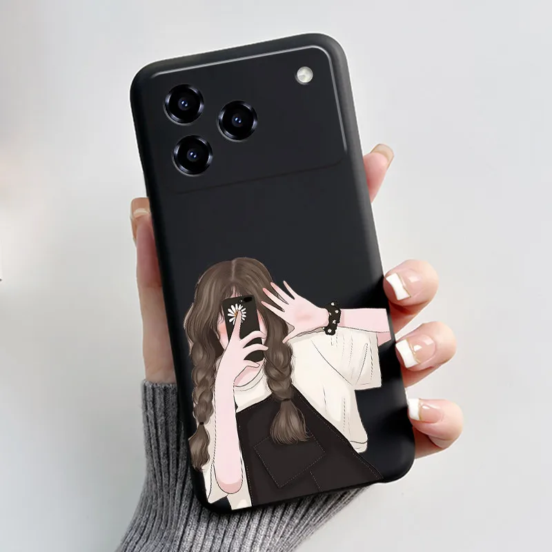 Cute Love Rabbit Cartoon Black Soft Silicone Protective Phone Case
