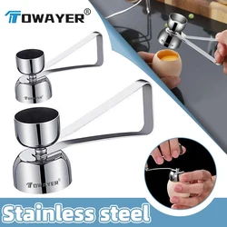 Towayer Metal Egg Scissors Eggshell Opener Eggshell Cutter Double Head Egg Topper Shell Opener Boiled Raw Egg Creative Kitchen