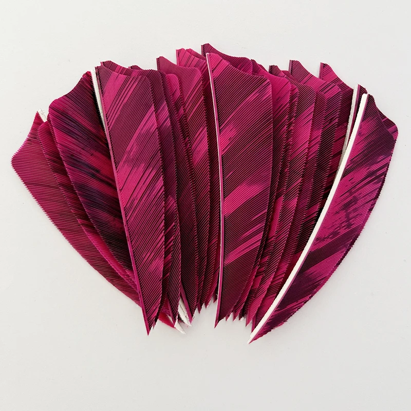 50Pcs 3 Inch Arrow Feathers Fletching Shield Cut Right Wing Ink Painting Turkey Feather Vanes Archery DIY Accessories 5