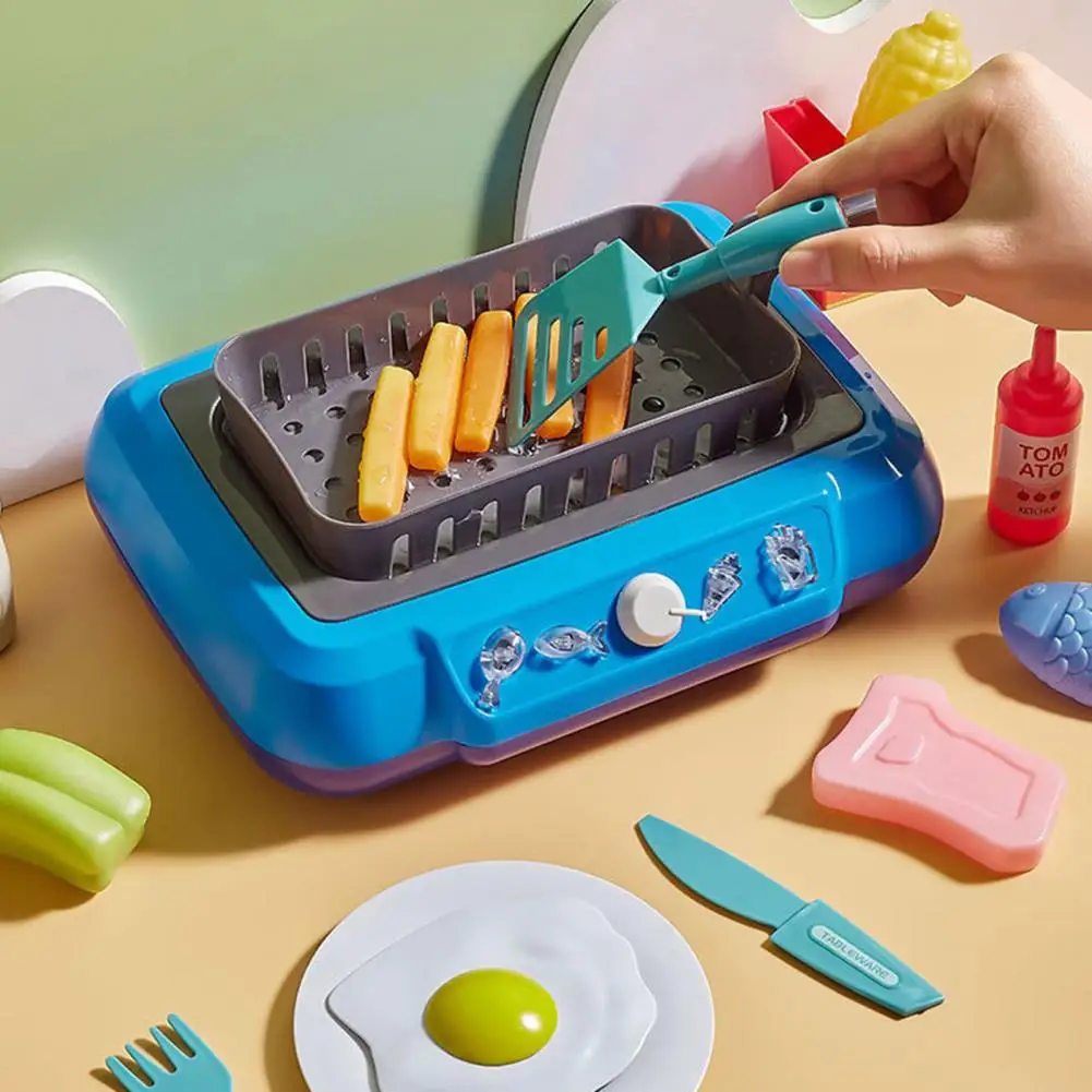 Children Educational Toy Kids Play House Toy Simulated Frying Pan Food Utensils Accessories Kitchen Playset for Toddlers