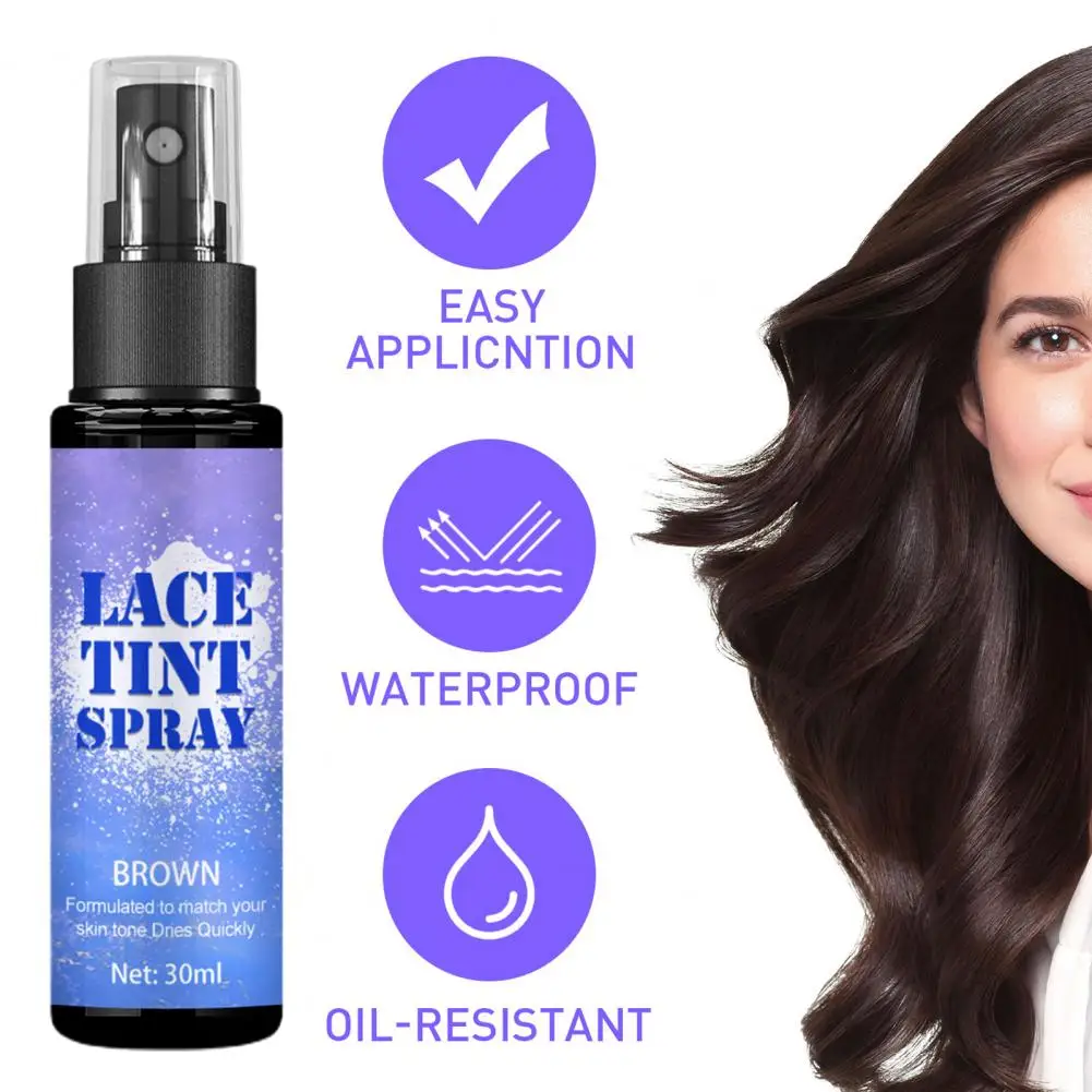 30ml Wig Lace Tint Spray Point Nozzle Wig Hair Dye Spray Seamless Wigs Lace Melting Concealer Concealer Liquid