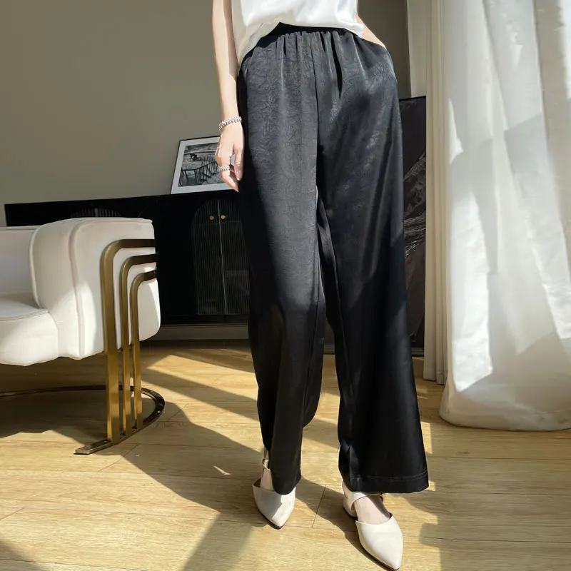 Casual Women Suit Pants 2024 Summer Fashion High Waist Black Harem Pants Female Korean Style Pocket Thin Nine Point Trousers