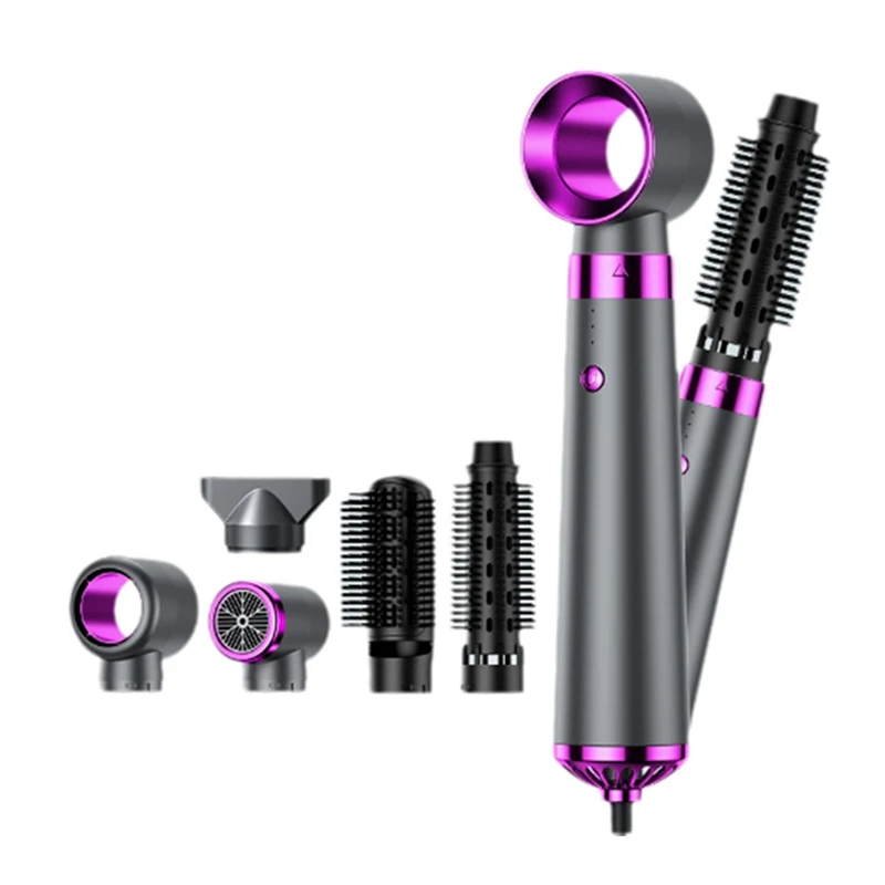 A86I-5-In-1 Electric Hair Dryer Hot Air Brush Multifunctional Hair Straightener Negative Ion Curler Blow Dryer Styling Set (EU)