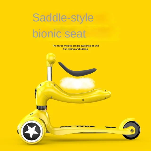 Scooter Children Girl Princess 2-year-old Boy Girl 1-3 Baby Pedal Can Sit and Ride Sliding Three-in-one Kids Bike  Kids Car 3
