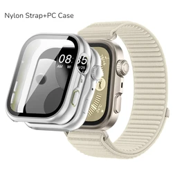 Premium Nylon Strap with Durable PC Case for Smartwatch - Tempered Glass Protection Included (Star - S)
