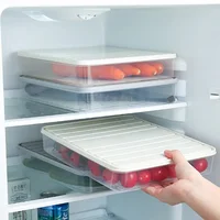Freezer Dumpling Box Food Storage Container Stackable Food Saver Box with Lid Square Plastic Single-layer Sealed Transparent Box 1