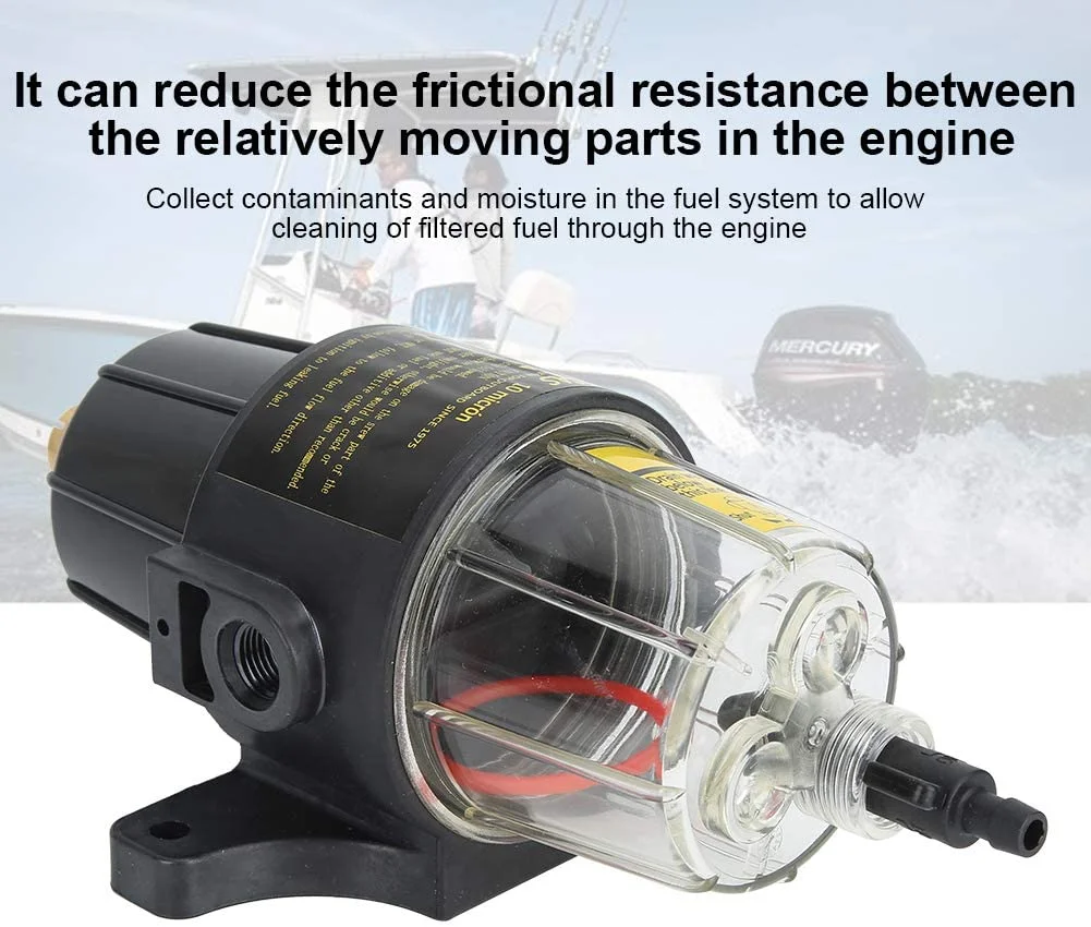 UF-10K Fuel Filter Water Separator Assembly with 2Pcs Extra Filter Element Yacht Boat Diesel Gasoline Engine Outboard Motors