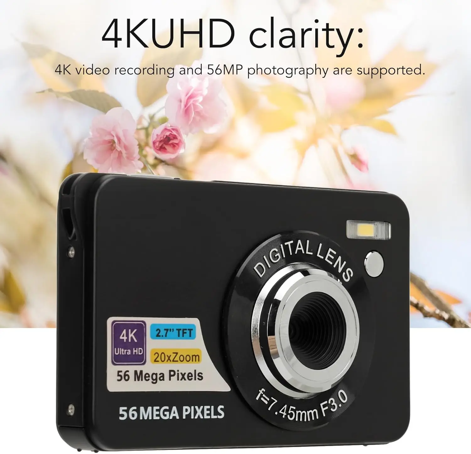 Kids Digital Camera - 4K UHD Camcorder With 20X Digital Zoom & Face Detect