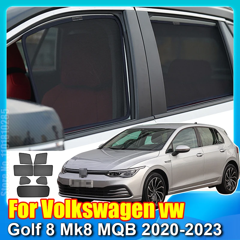 

For Volkswagen VW Golf 8 Mk8 MQB 2020-2023 Magnetic Sunshade Car Shield Front Windshield Curtain Rear Side Window Visor