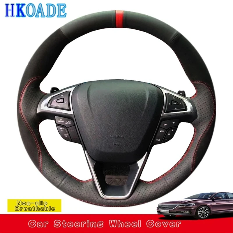DIY Wildleder Echtes Leder Auto Zubehör Lenkrad Abdeckung Für Ford Fusion Mondeo 2013 2014 RAND 2015 2016 ford mondeo mk5