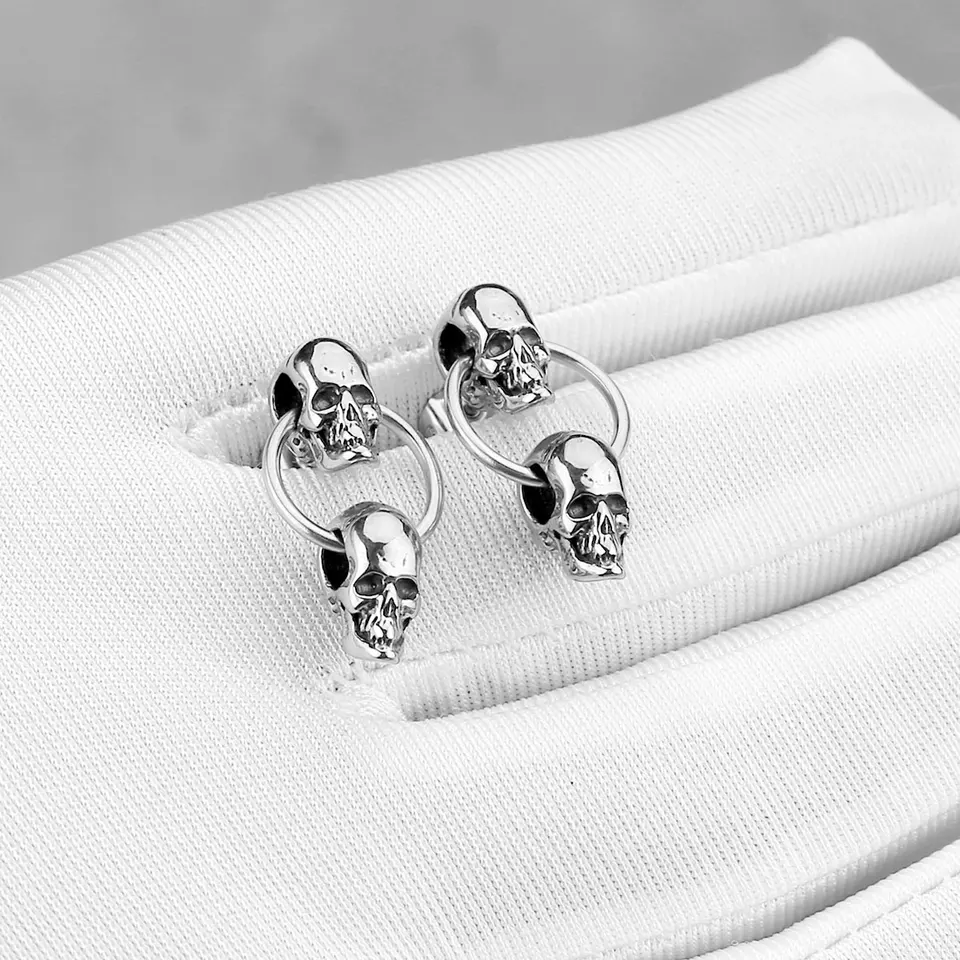 Orecchini Punk Con Teschio E Maniche - Gioielli Gotici Per Donna E Uomo, Ideali Per Feste E Halloween - Foto 11