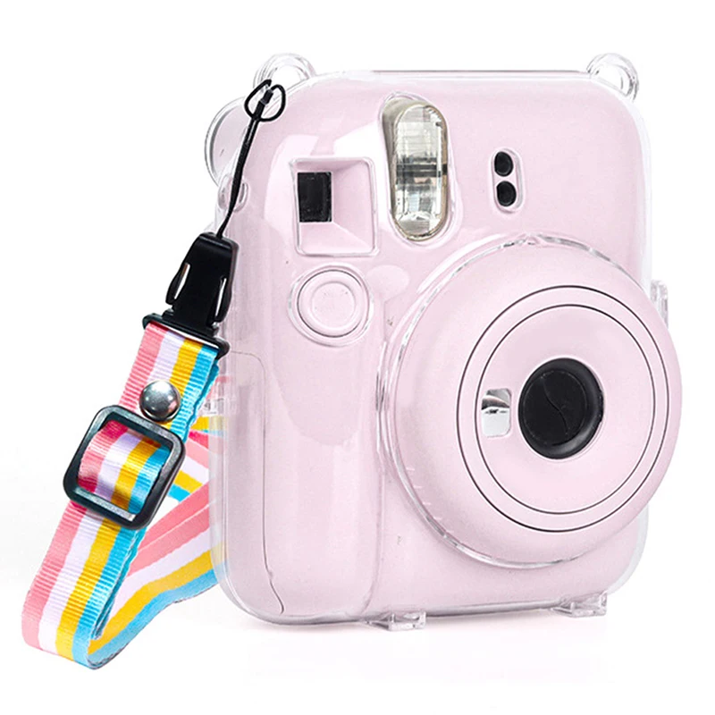 Shiny Crystal Camera Case 1Pc For Fujifilm Instax Mini 12 Transparent Glitter Cover Bag With Strap