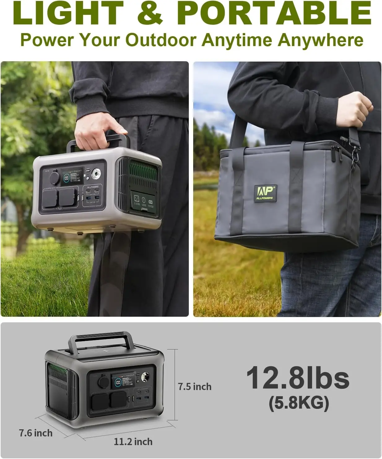 299Wh 600W Portable Power Station R600, LiFePO4 Battery Backup with UPS Function, 1 Hour to Full 400W Input
