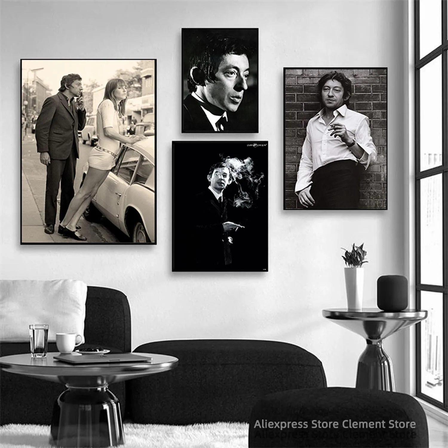 Serge Gainsbourg Singer Band Cover Poster, Album Music, Hip Rap Canvas