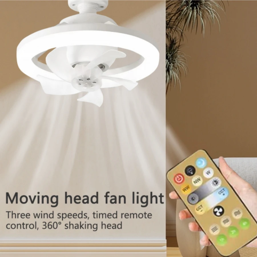 거실 침실용 선풍기 조명, 리모컨 E27 램프 거치대, 3 단 AC85-265V 천장 선풍기 타이머, 360 ° 이동 헤드 Best5 거실 침실용 선풍기 조명, 리모컨 E27 램프 거치대, 3 단 AC85-265V 천장 선풍기 타이머, 360 ° 이동 헤드 Best5