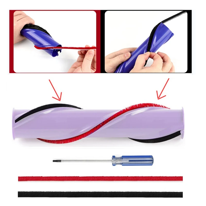 7Pcs Soft Plush Strip for Dyson V7 V8 V10 V11 Vacuum Cleaner Attachments Roller Brush Replacement Parts vacuum cleaner replacement parts