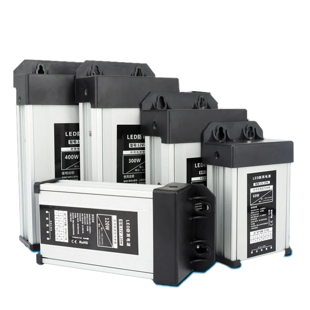 Volt à Prova de Chuva Fonte de Alimentação de Comutação 10 16 33 70a Smps ao ar Livre ac 220v a 60 120 200 350 400w Transformador Adaptador dc 12 24v
