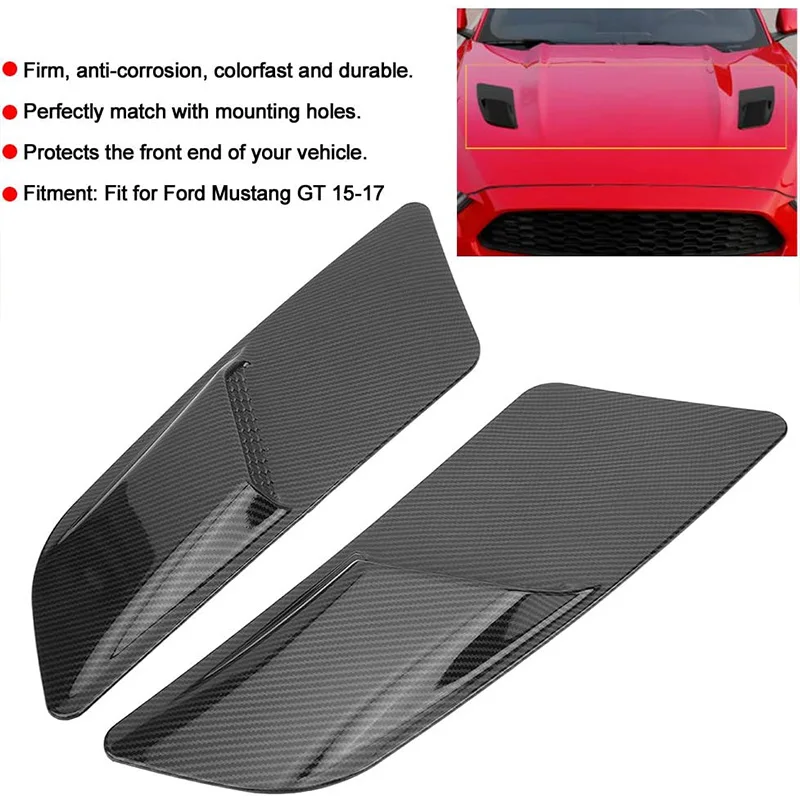 2PcsSetHoodsCoverTrimCarFrontHoodAirIntakeTrimScoopVent