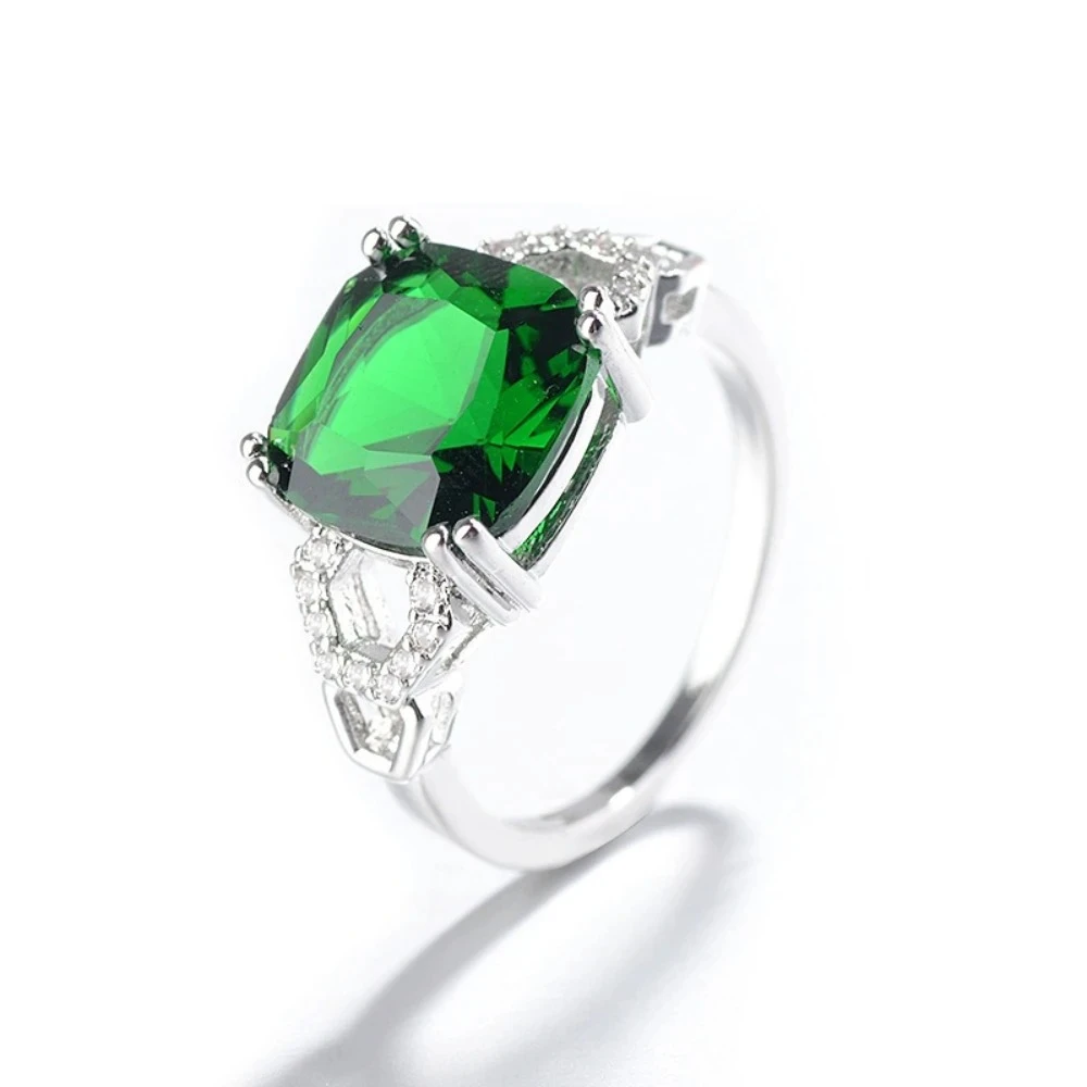 Elegant Women's Sterling Silver Ring with Blue Sapphire, Ruby, and Emerald Inlay