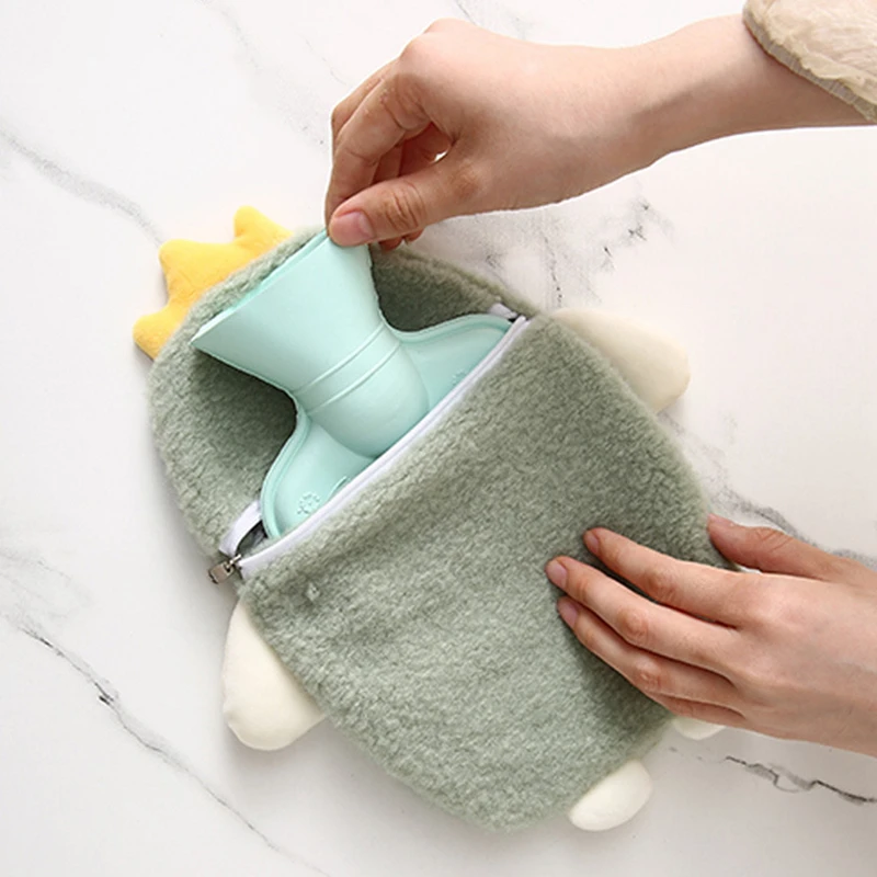 

Cartoon Animal Plush Hot-water Bag Cover 500ml Winter Fluffy Water Heating Bottle Bags for Women Girls Hand Warmer Bags