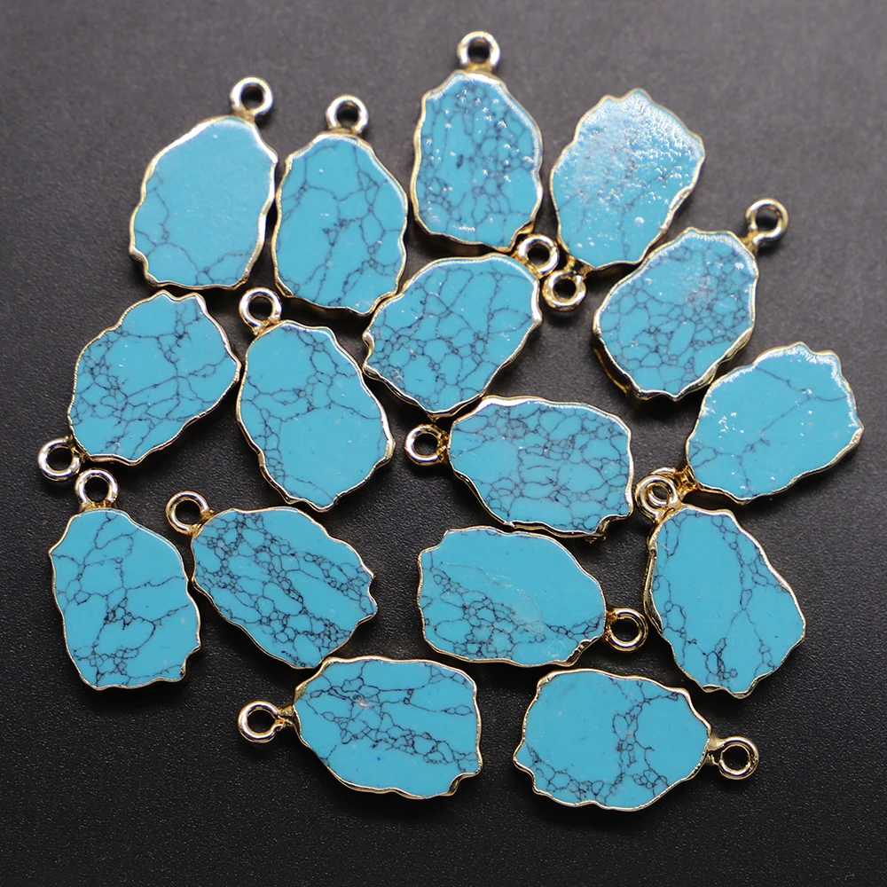 Selling Natural Stone Irregular Geometric Pendants Crystal Agate Quartz Flat Necklace Jewelry Making DIY Earring Accessories