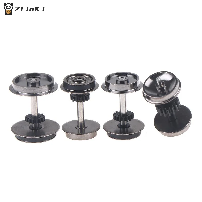 ▶ 2개의 HO 스케일 휠 업그레이드 DC 휠 세트, 1:87 모형 기차용, 철도 HO 게이지 휠, 모형 기차 DIY 액세서리