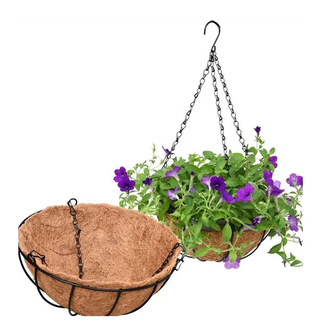 40 Cm -Es Utánzás Rattan Függő Kosár Virágcserép Lógó Lánc 3 Horgok Növénynövekedés Medence Pot Otthoni Kert - Image 6