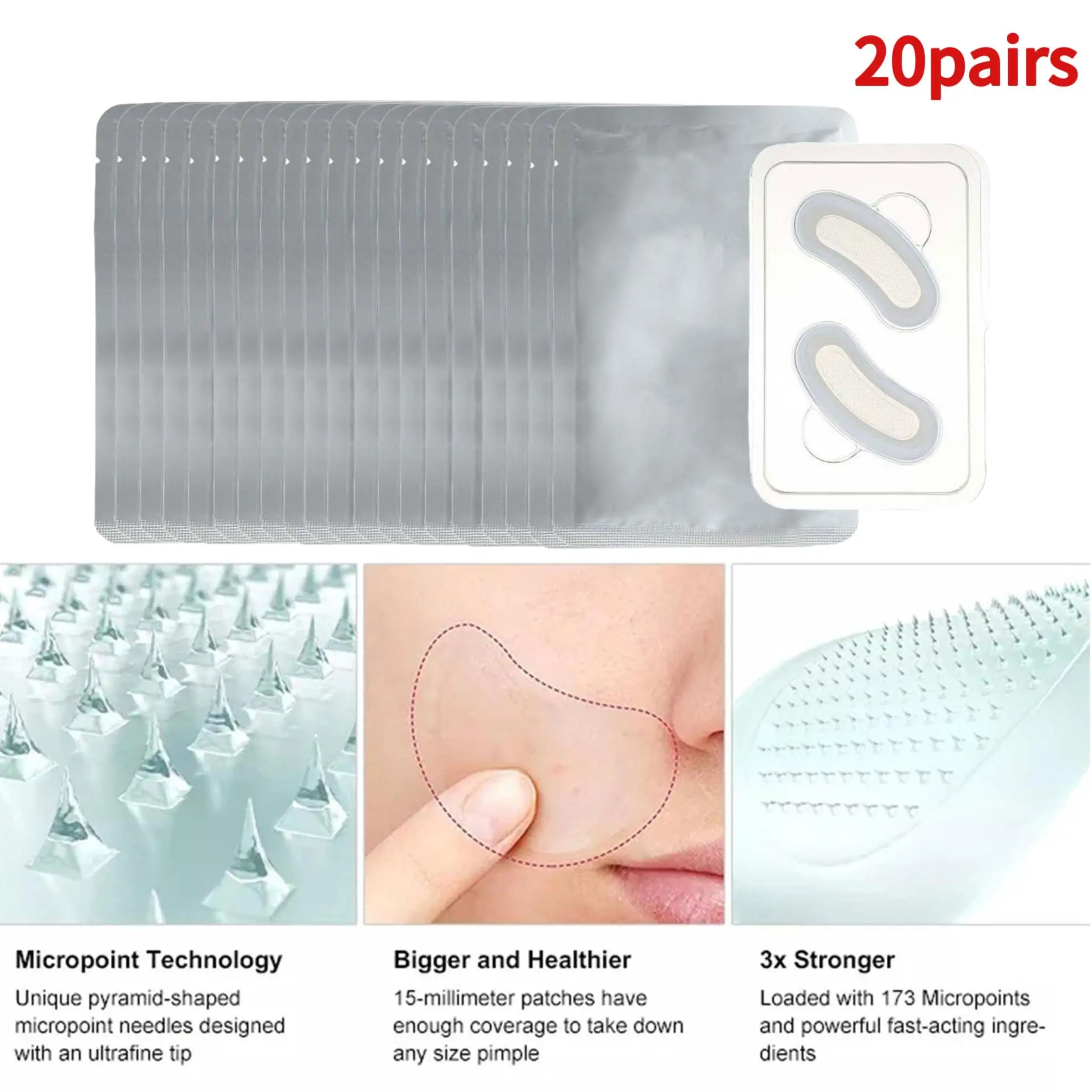 Eye Patches Hyaluronic Acid Micronedle Eye Pad Firming Lines Lightening Dark Moisturize Mask Collagen Mask 20Pairs collagen eye mask eye mask patch microneedle eye mask eye repair product