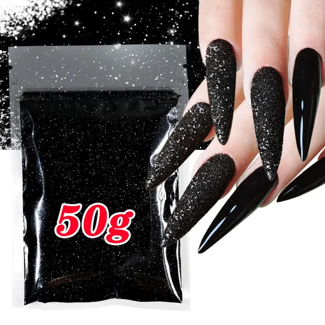 50g Shining Sugar Effect Glitter Nail Powder Candy Coat Fine Sweater Nail Pigment Winter Nail Decoration Fine Sugar Glitter Y2k