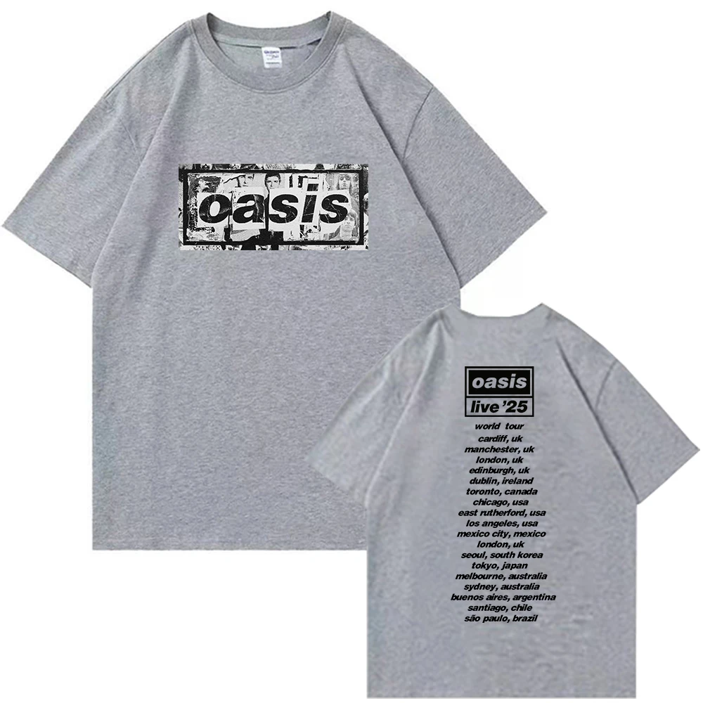 Oasis Reunion Tour 2025 T-shirt Harajuku O-neck Oasis Live