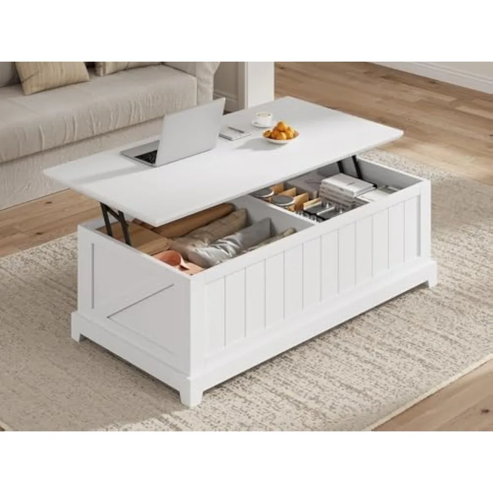 Lift Top Coffee Table for Living Room,Coffee Tables with Large Storage & Fence Design, Coffee Table Lifting top for Living Room 3