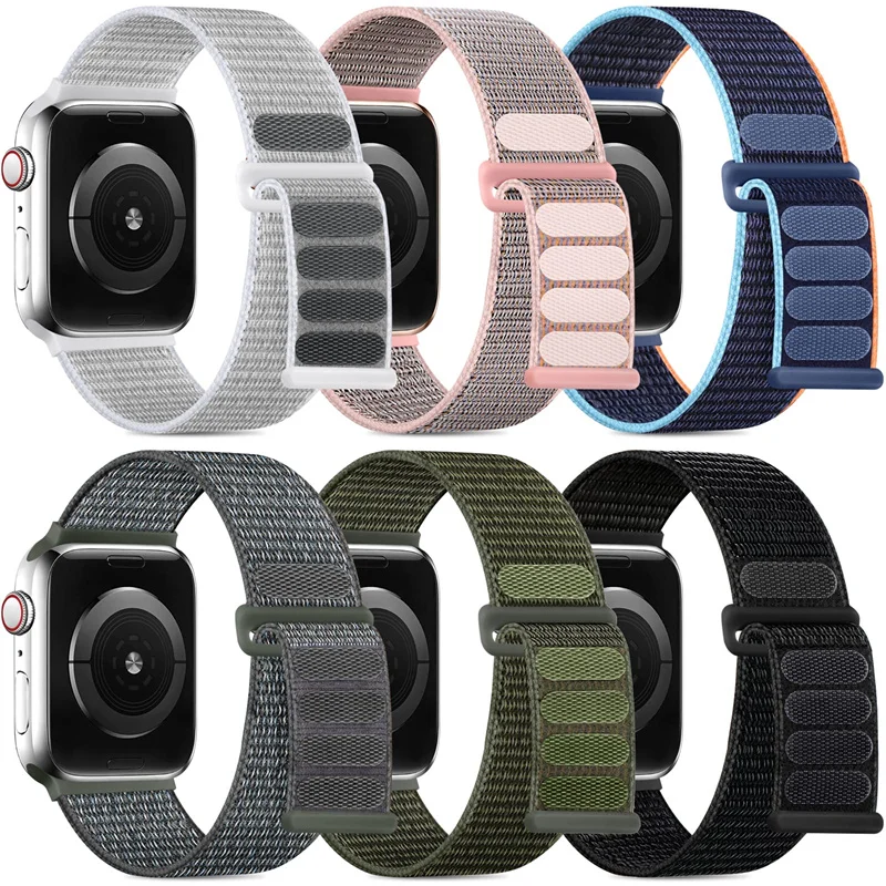 

Nylon loop Strap For Apple Watch Band Ultra-2 49mm 44mm 40mm 45mm 41mm Sport pride Bracelet iwatch Series 9 8 se 7 6 5 4 3 bands