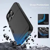 Case For iPhone 16 Pro Max 15 Plus 14 Pro Max 13 12 11 Wallet Card Holder Slide Slot Slim Hard PC Heavy Duty Protective Covers - Image 4