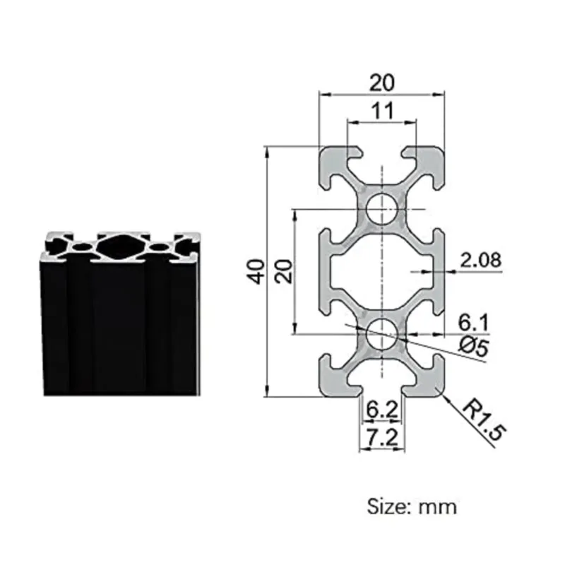 Aluminum Angle L-Profile Aluminium Profile 10*10mm 20*20mm, 150mm-400mm Long