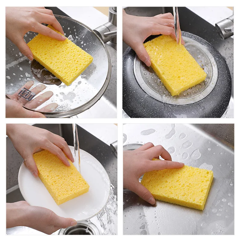 Dish Sponge Oil Free Household Cleaning For Kitchen Non-Scratch Cellulose  Scrub Sponge Dual-Sided Dishwashing